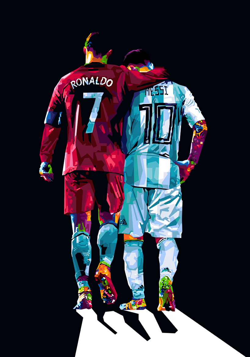 ronaldo and messi pop art