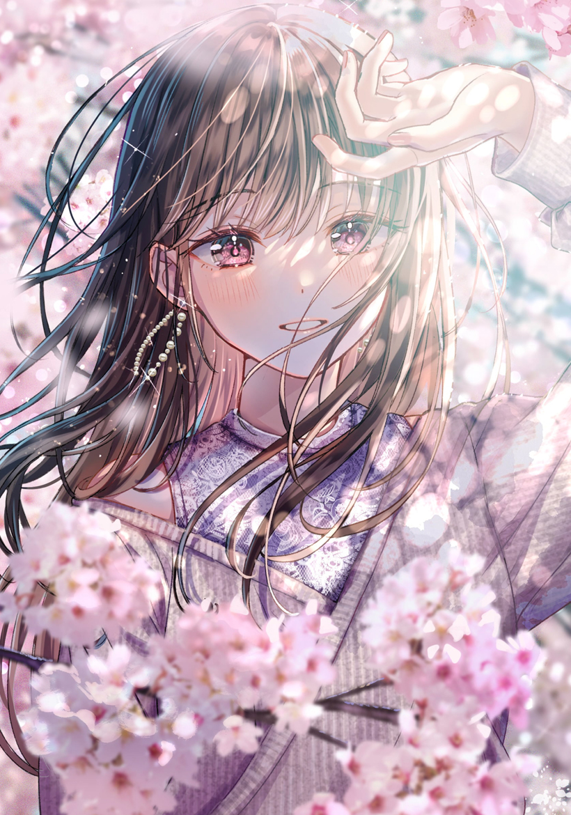 a cute beautiful girl with pink floral design