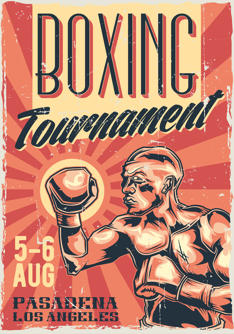 boxing tournament illustration poster