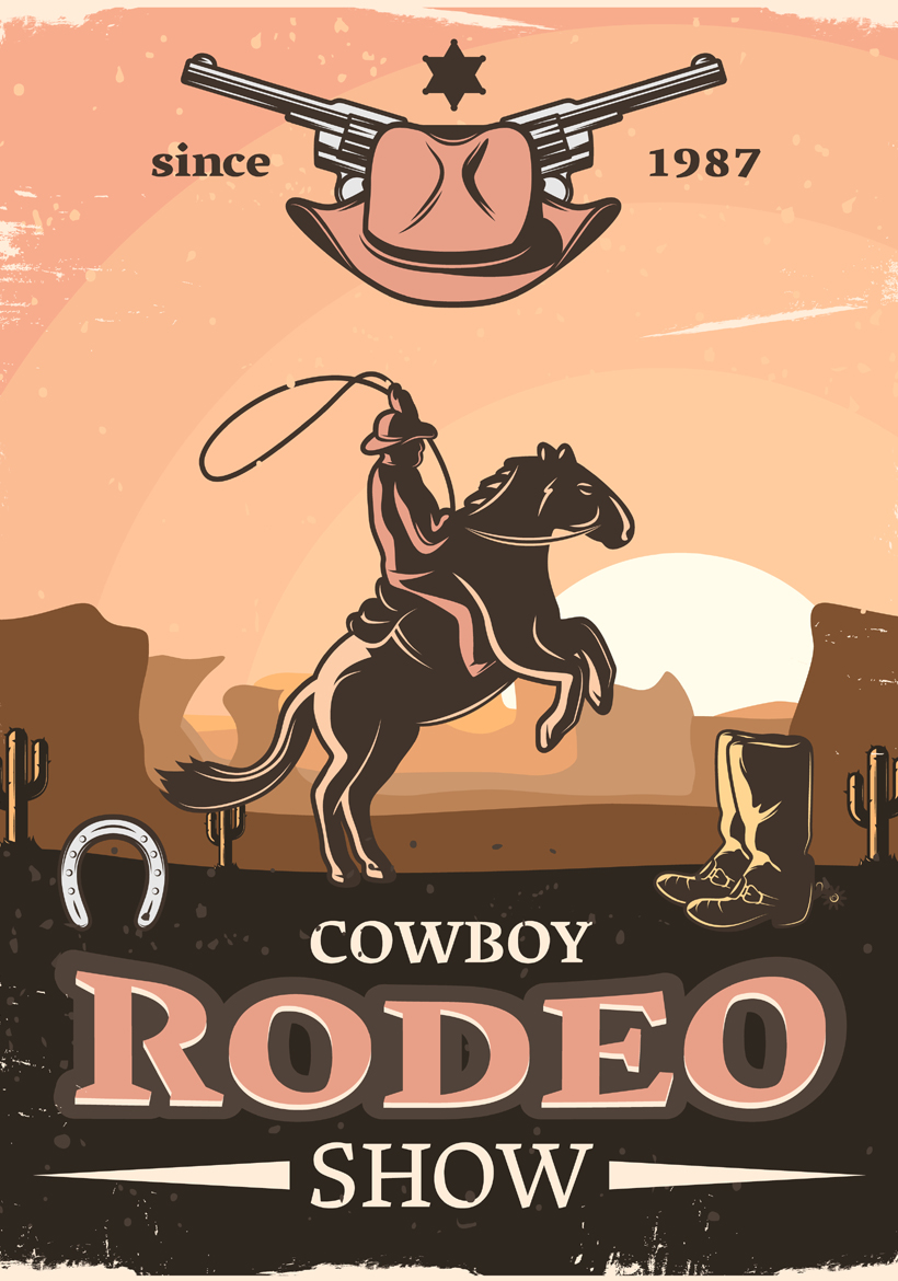 cowboy rodeo show illustration