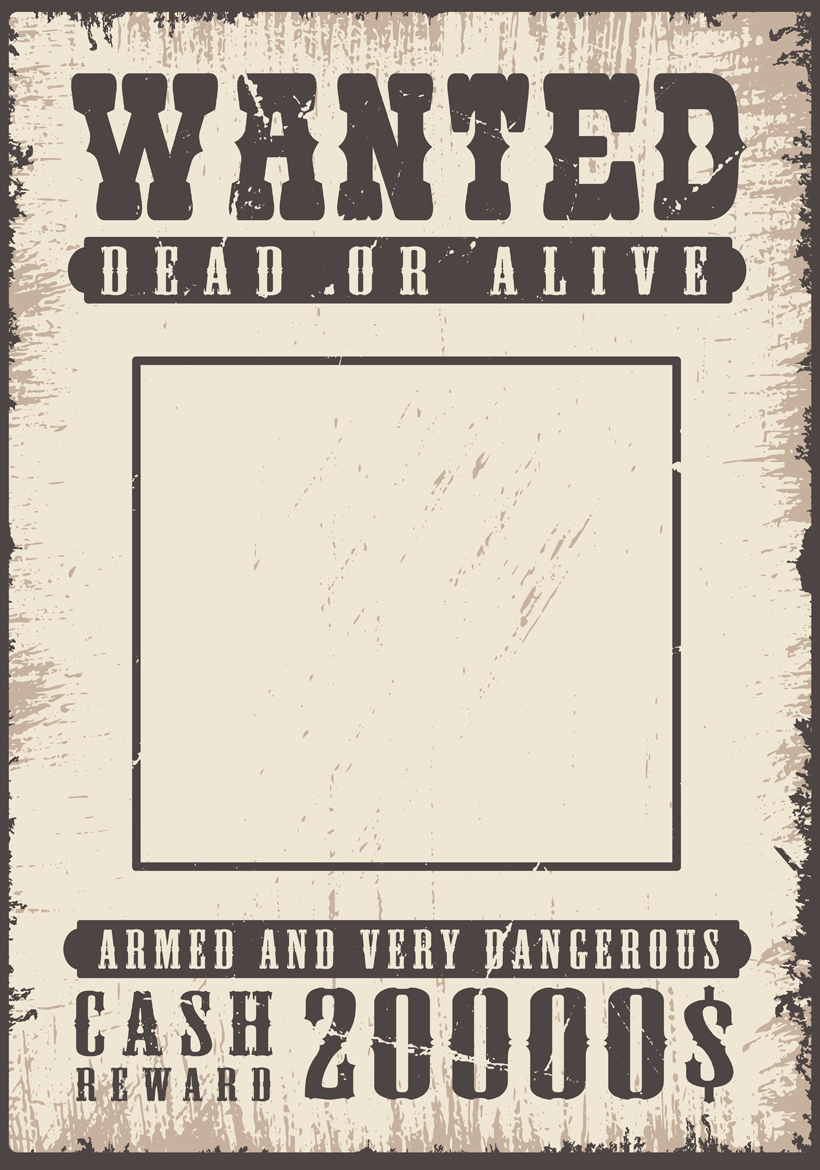 dead or alive sample poster with cash rewards