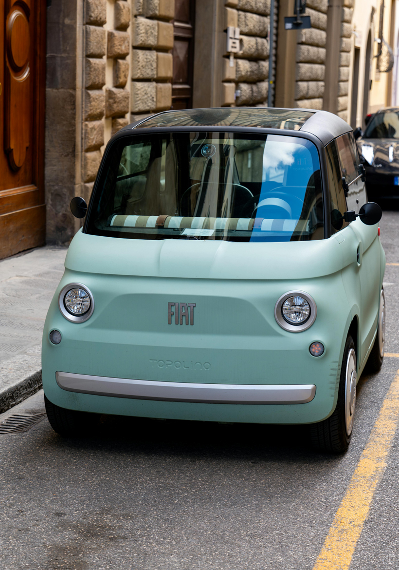 eye catching mini fiat in the street