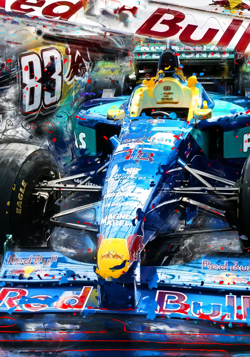 f1 83 racing abstract watercolor illustration