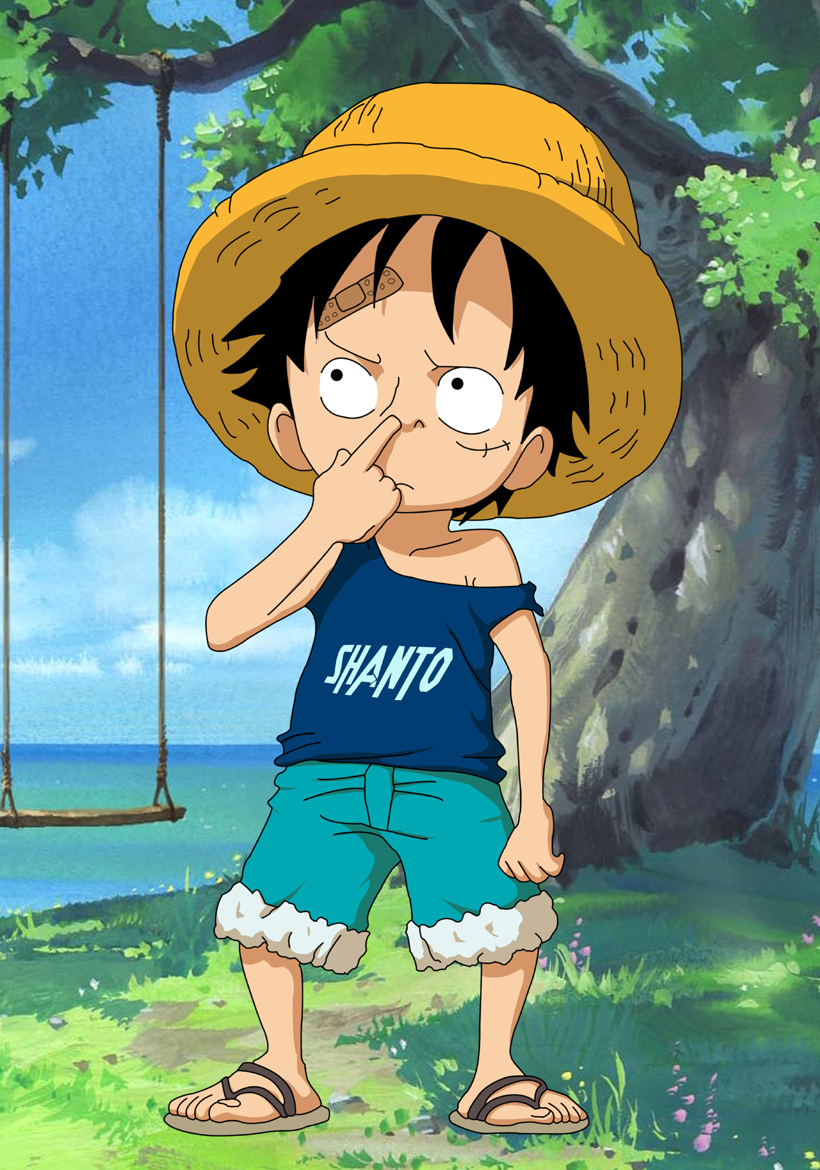 funny little boy put finger in the nose