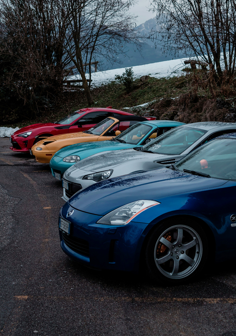 german cars parked in the line on roadside