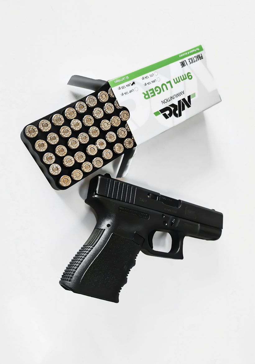gun with a pack of multiple bullets