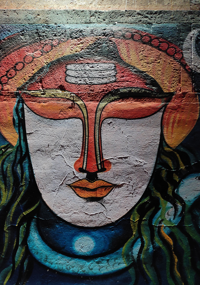mahadev colorful wall art design
