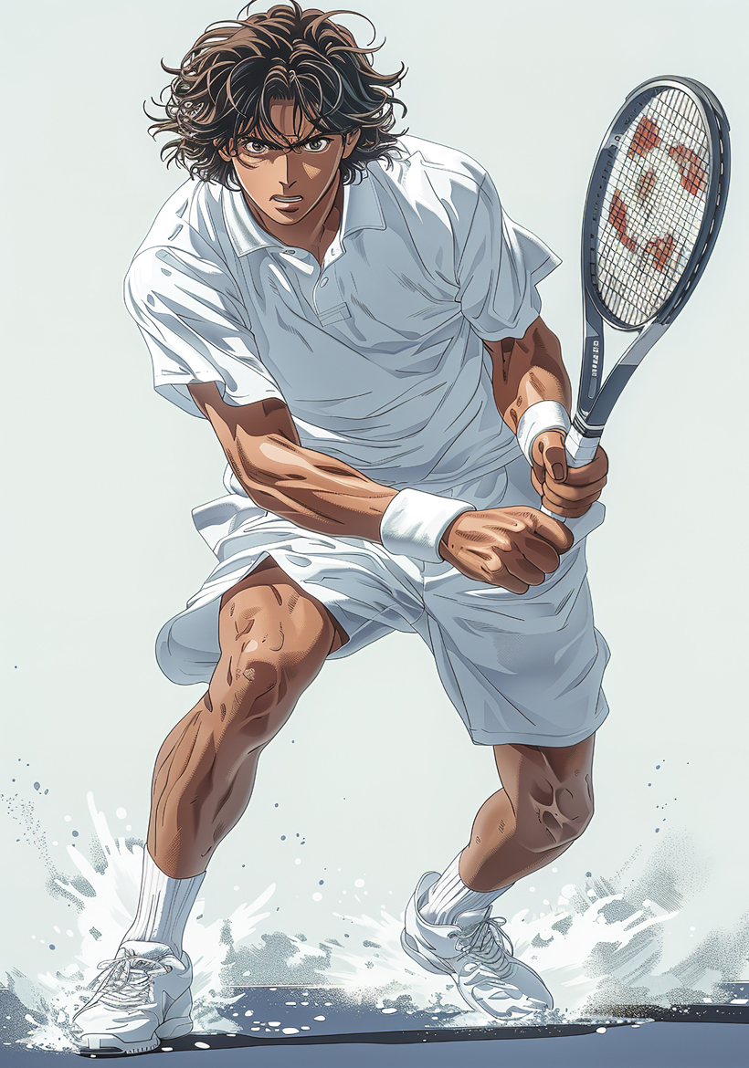 man playing badminton illustration