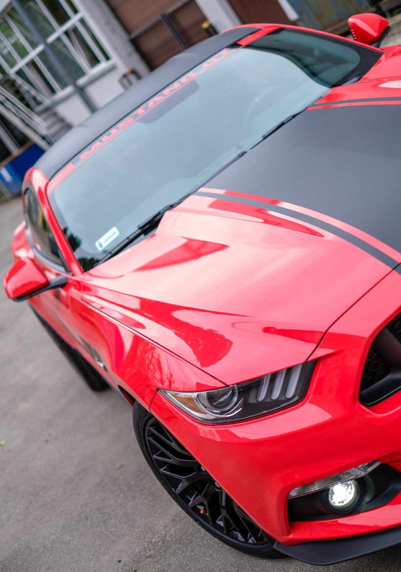 mustang GT blood red side view look