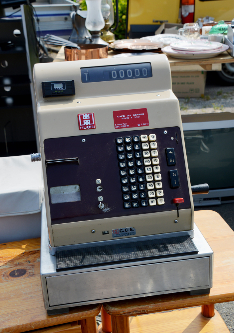 old account counting money hand typewriter