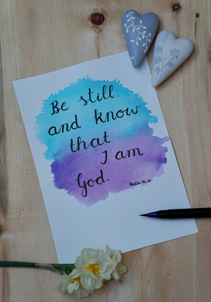 watercolor religious quote written on paper