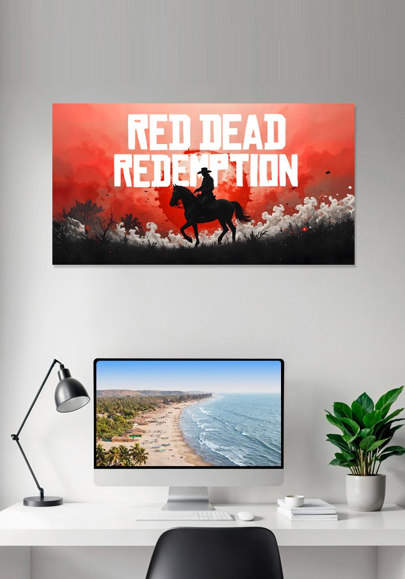 red dead redemption horse riding illustration