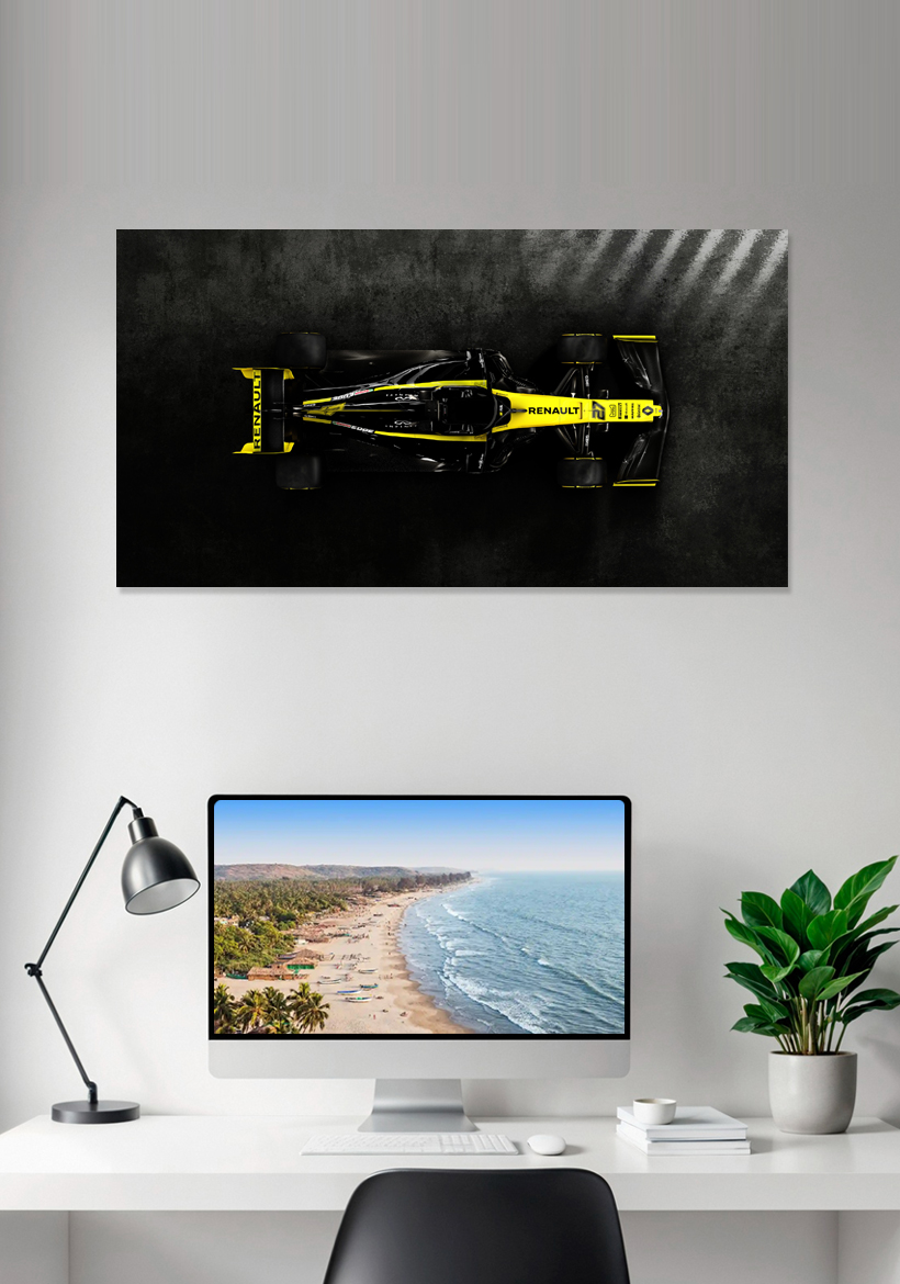 renault r.s.19 formula1 yellow car