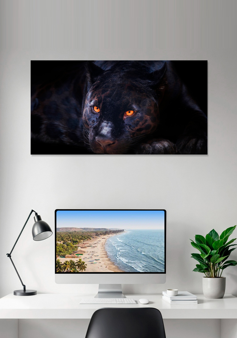 Black Panther With Scary Eye | Animal Poster