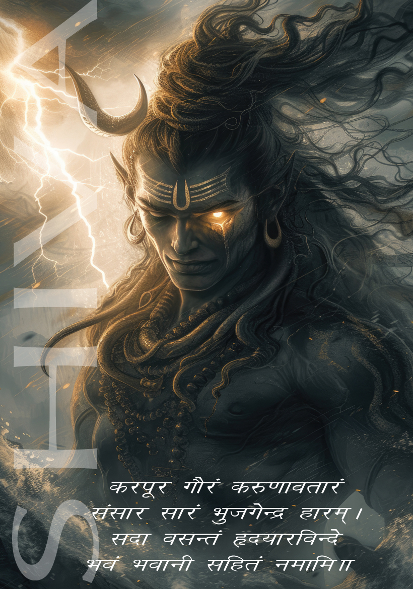 lord shiva with glowing tears